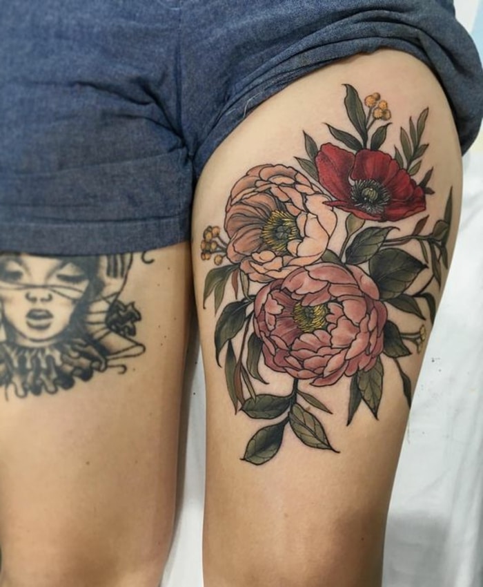 Tatouage Pivoine