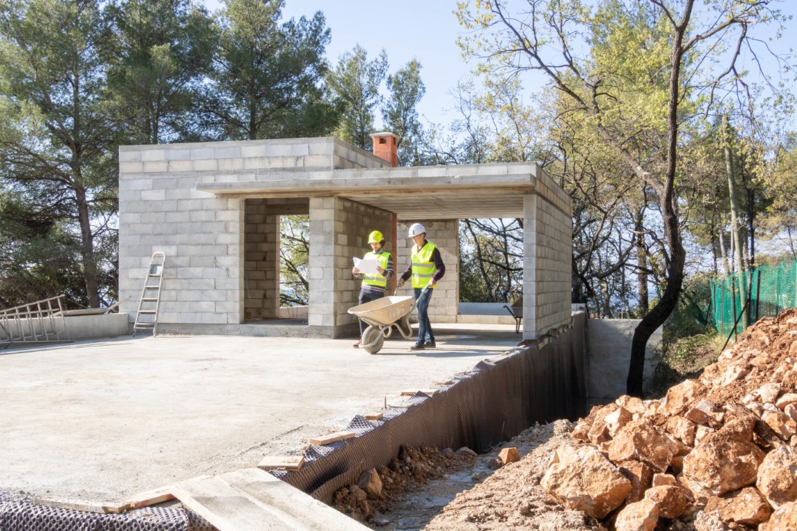chantier de construction d'une maison