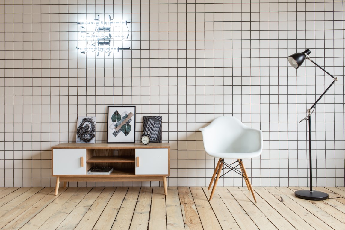 lampe néon salon moderne
