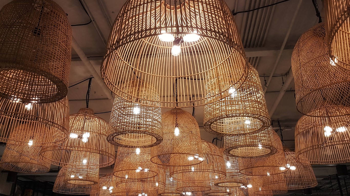 lampes en rotin