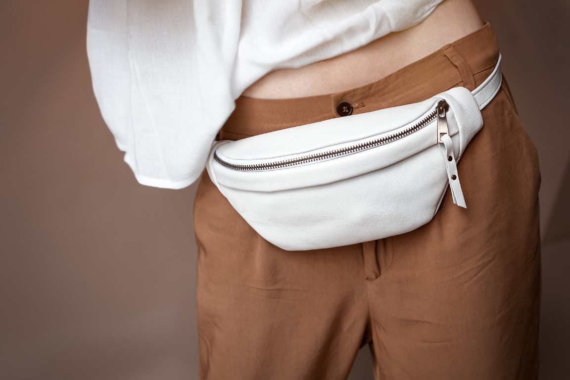 sac banane femme cuir blanc
