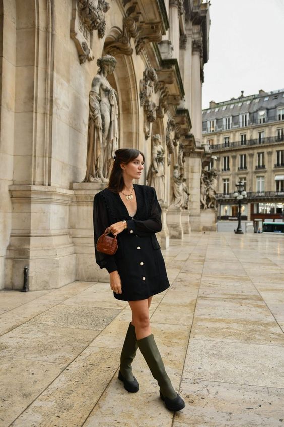 robe courte botte pluie